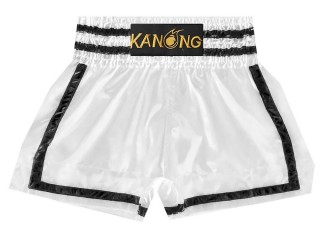 Kanong Muay Thai boxing Shorts : KNS-140-White-Black